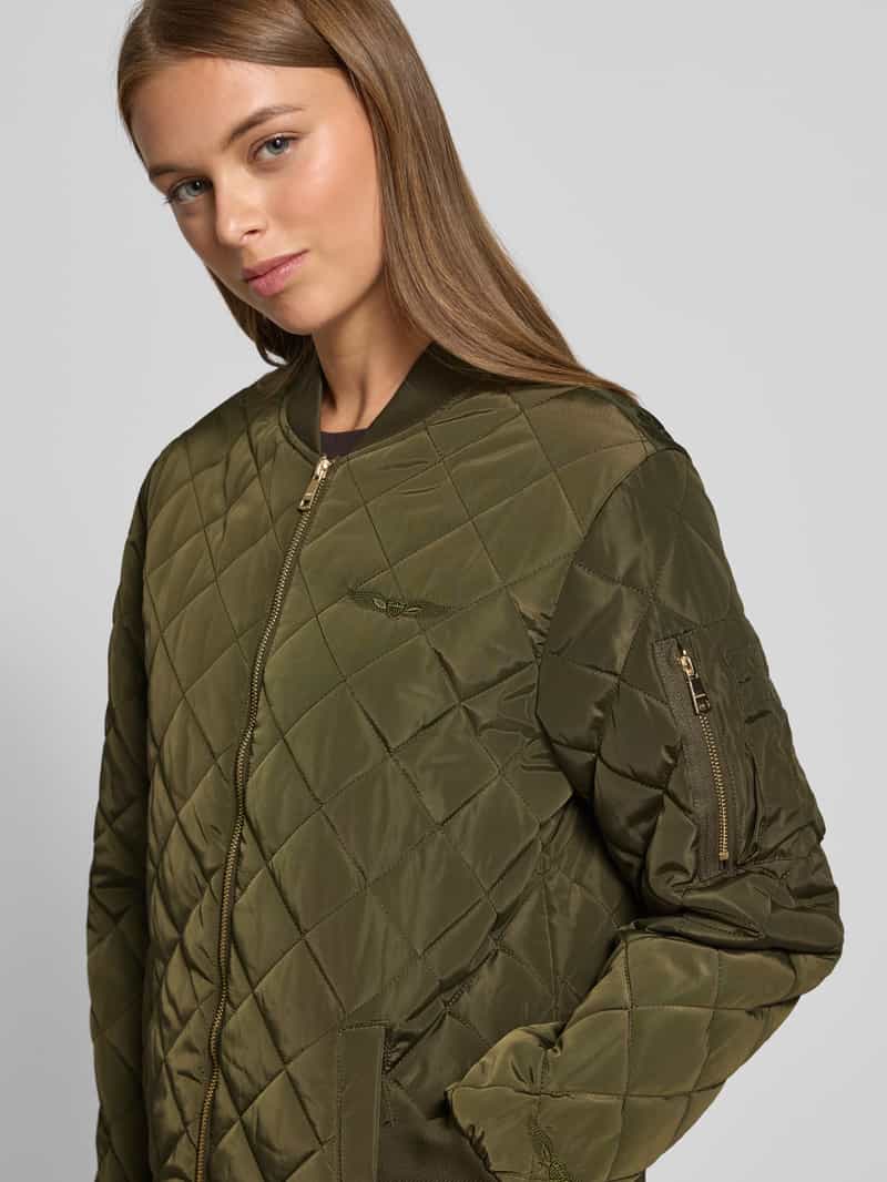 Original Bombers Lange jas met doorgestikte naden