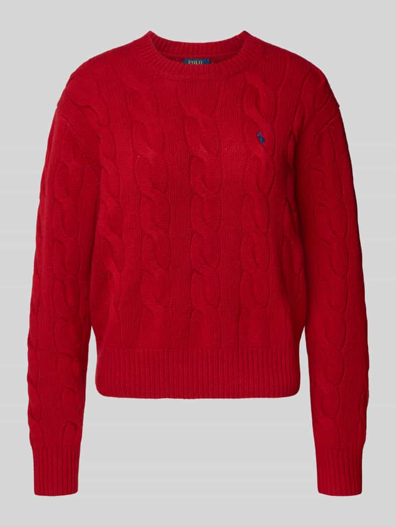 Polo Ralph Lauren Gebreide pullover met kabelpatroon en ronde hals