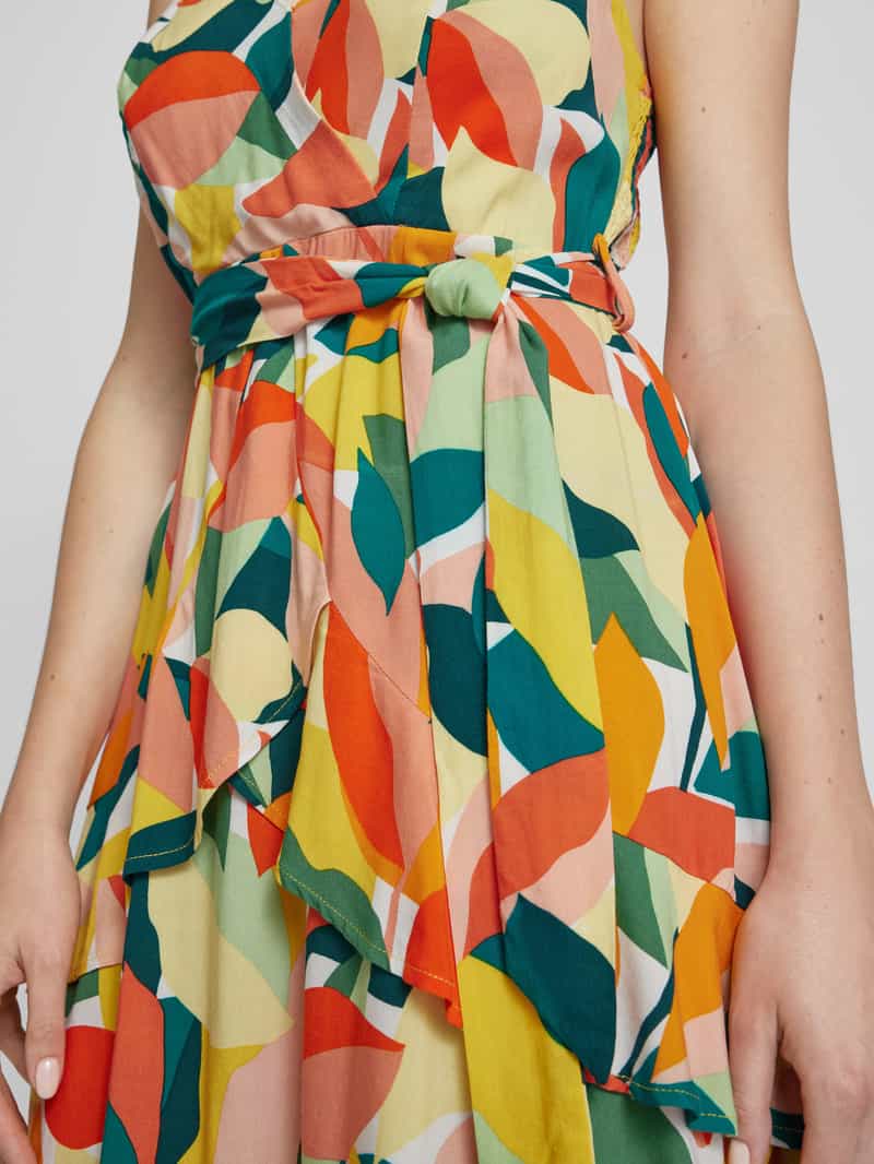 Apricot Knielange jurk met all-over print