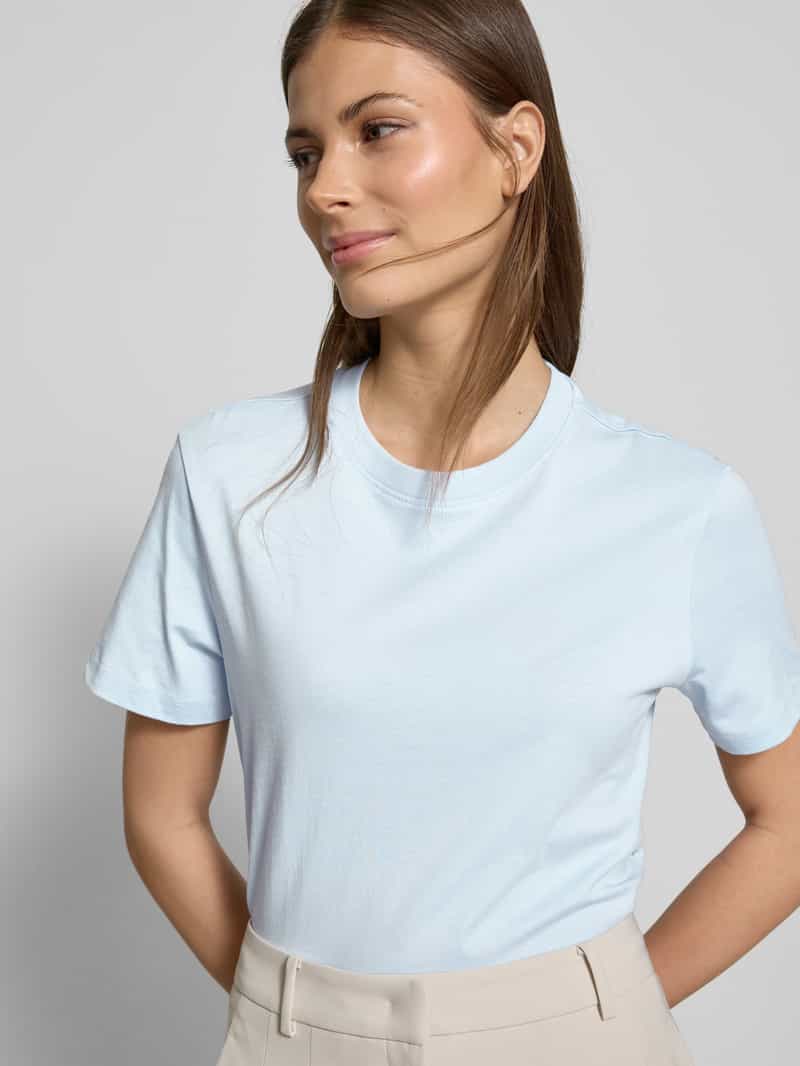 Selected Femme T-shirt met geribde ronde hals