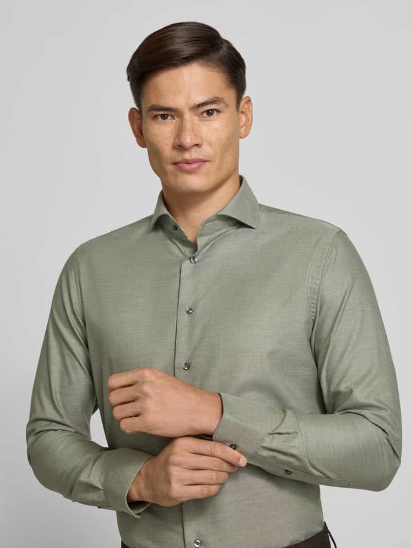 Profuomo Slim fit zakelijk overhemd met haaikraag