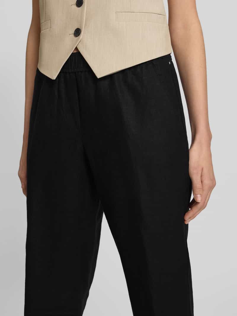 BRAX Straight leg linnen broek met strikceintuur model 'STYLE.FARINA'