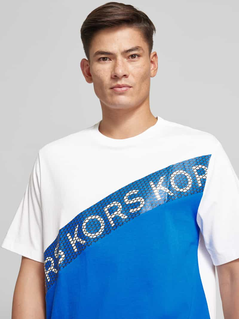 Michael Kors T-shirt met labelprint model 'EMPIRE STRIPE'