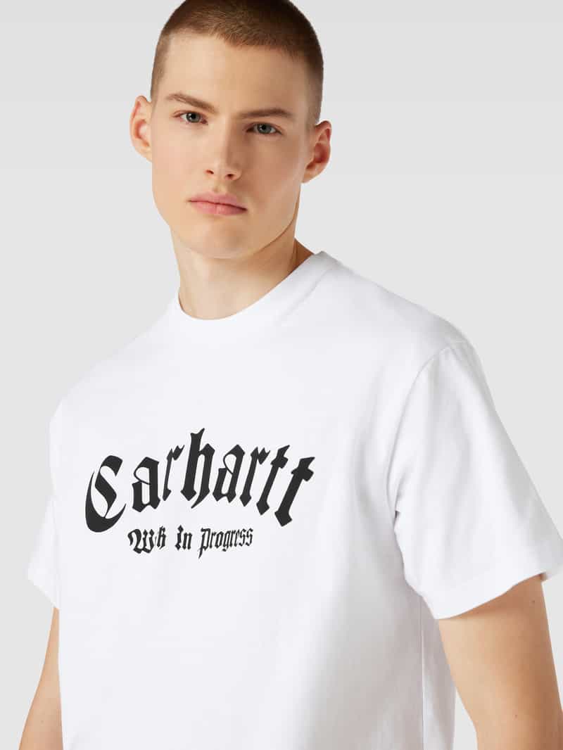 Carhartt Work In Progress T-shirt met labelprint model 'ONYX'