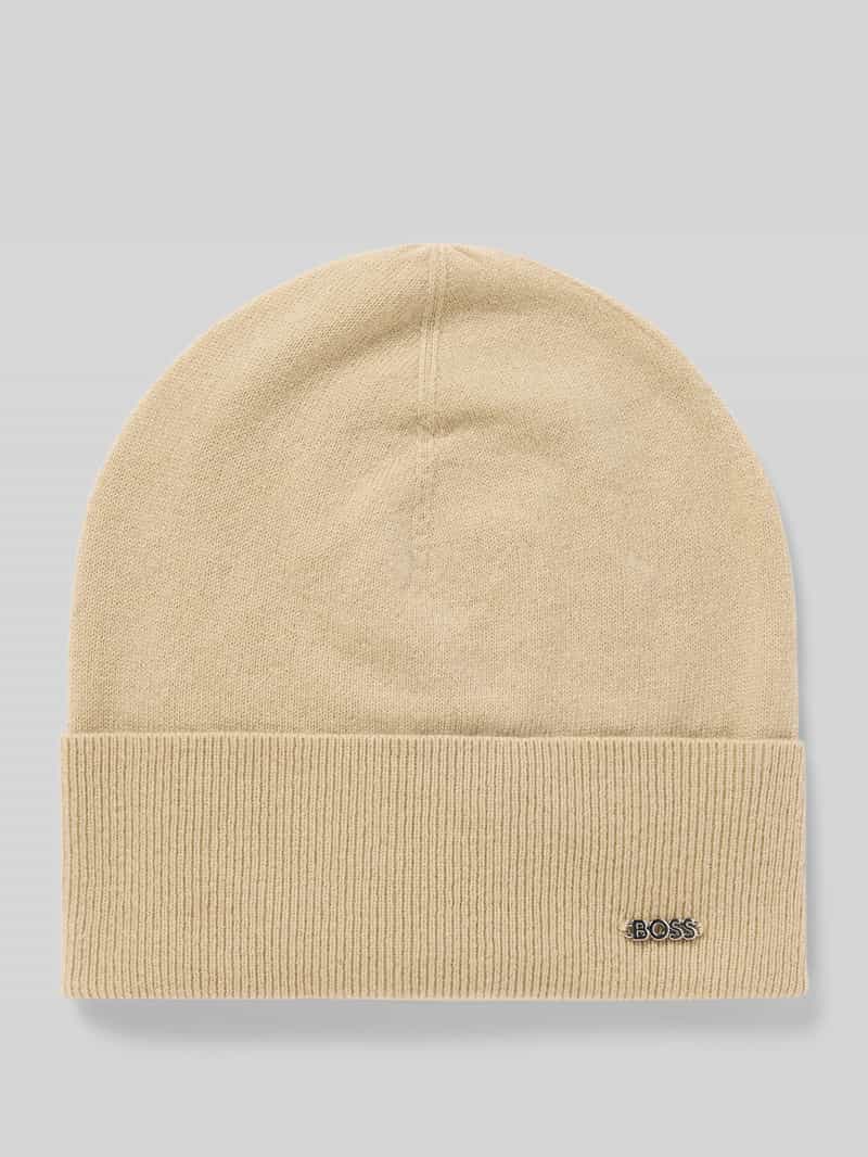Boss Beanie van een mix van scheerwol en kasjmier model 'LARI'