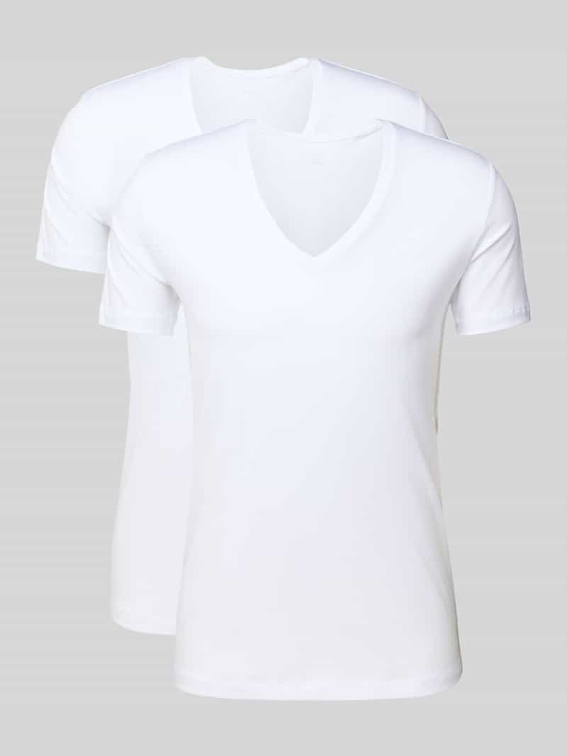 Falke Slim fit T-shirt met V-hals model 'Daily Comfort'