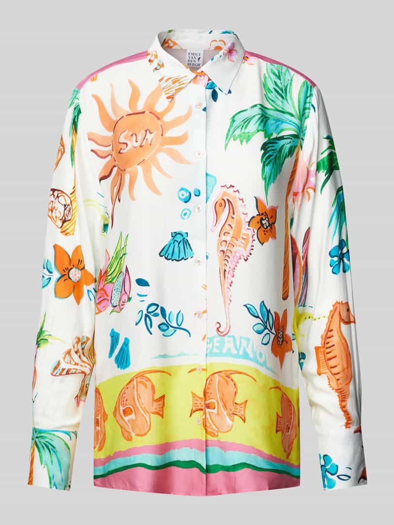 Emily Van den Bergh Regular fit blouse met doorknoopsluiting