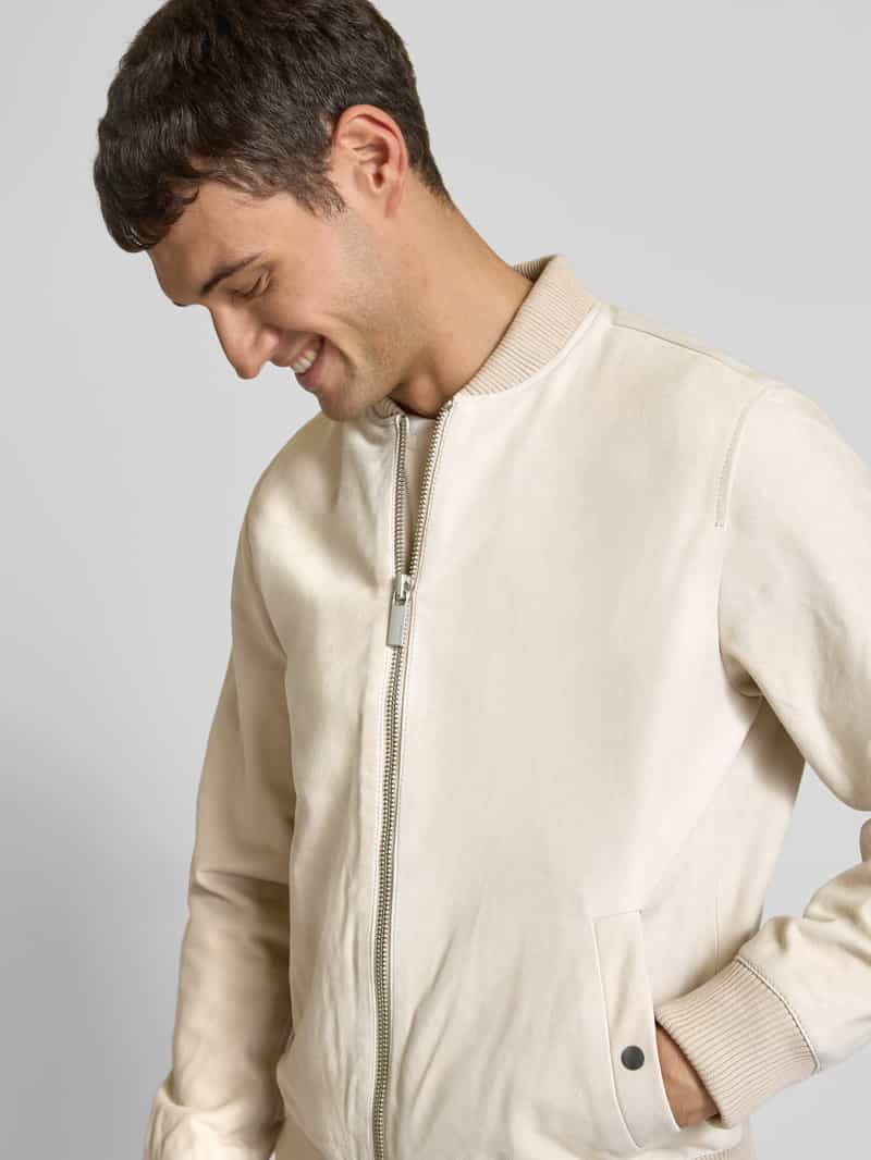 Selected Homme Regular fit bomberjack van echt geitenleer model 'ARCHIVE'