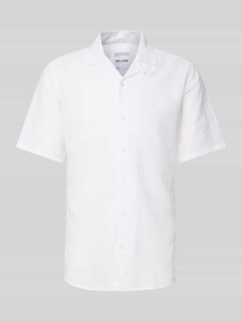 ONLY & SONS Overhemd met korte mouwen ONSCAIDEN SS SOLID RESORT LINEN NOOS
