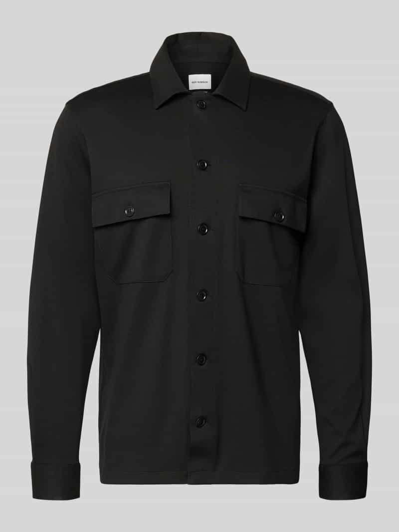 Jersey overshirt met borstzakken