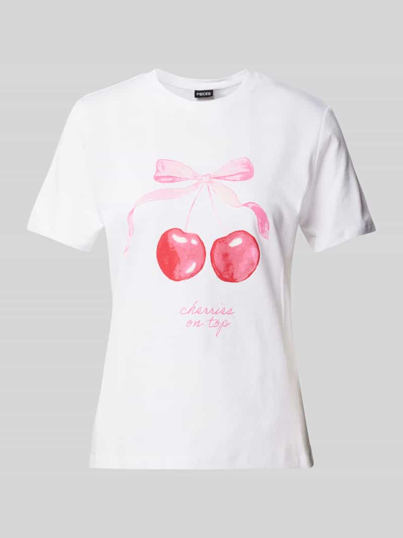 Pieces Regular fit T-shirt van puur katoen model 'SCARLETT'