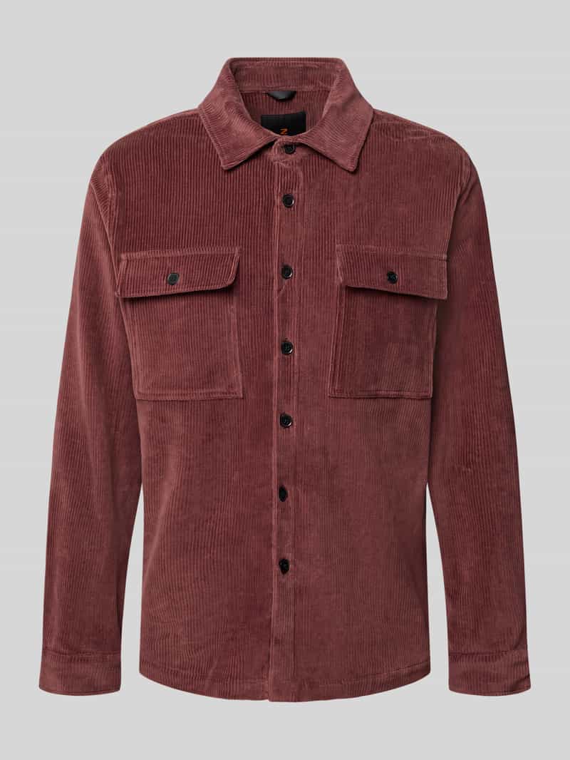 Zuitable Regular fit overshirt met klepzakken model 'Taylor'