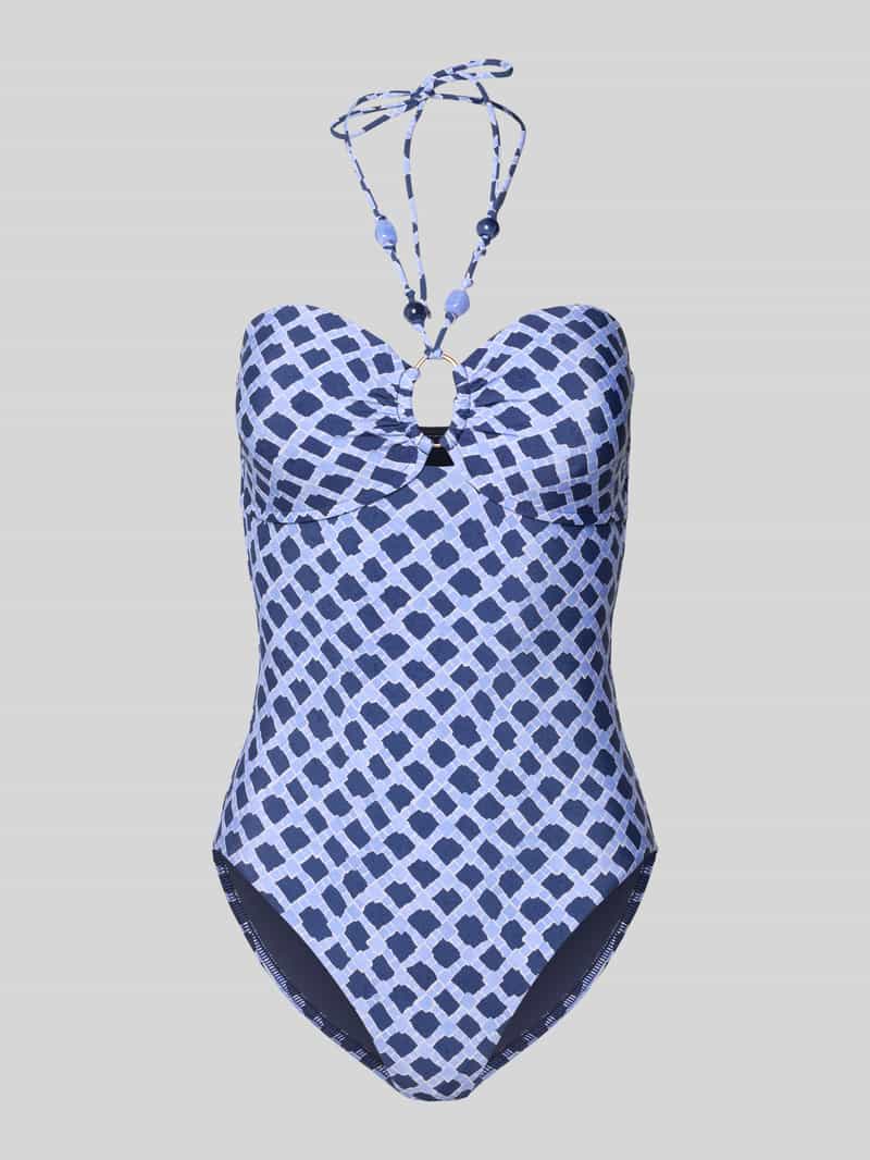 slim fit badpak met siersteentjes model 'Marseille'