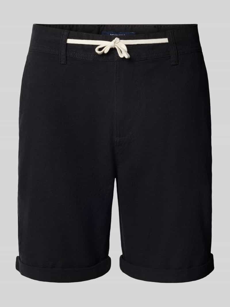 MCNEAL Regular fit korte linnen broek met tunnelkoord