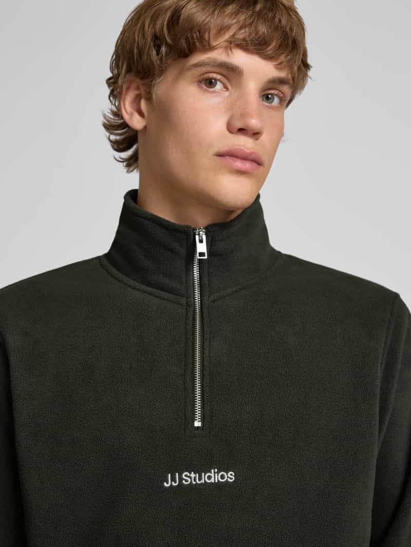 jack & jones Fleecepullover met kangoeroezak model 'SOHO HALFZIP FLEECE'