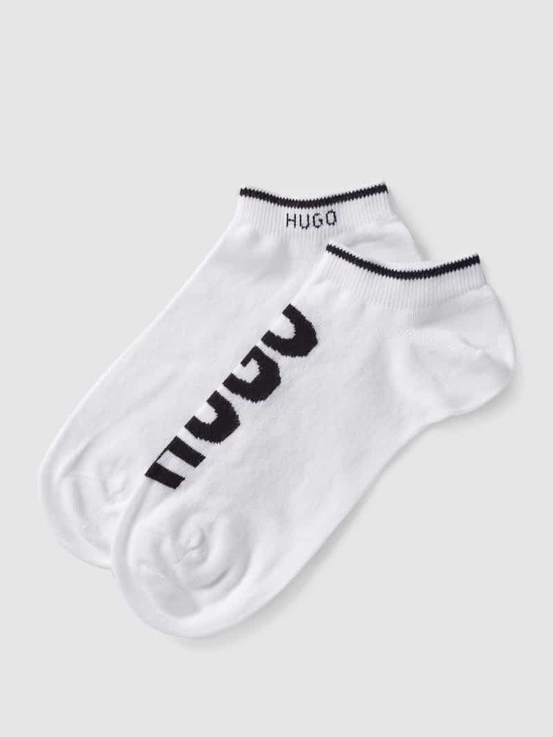 HUGO Sneakersokken met logoprint in een set van 2 paar