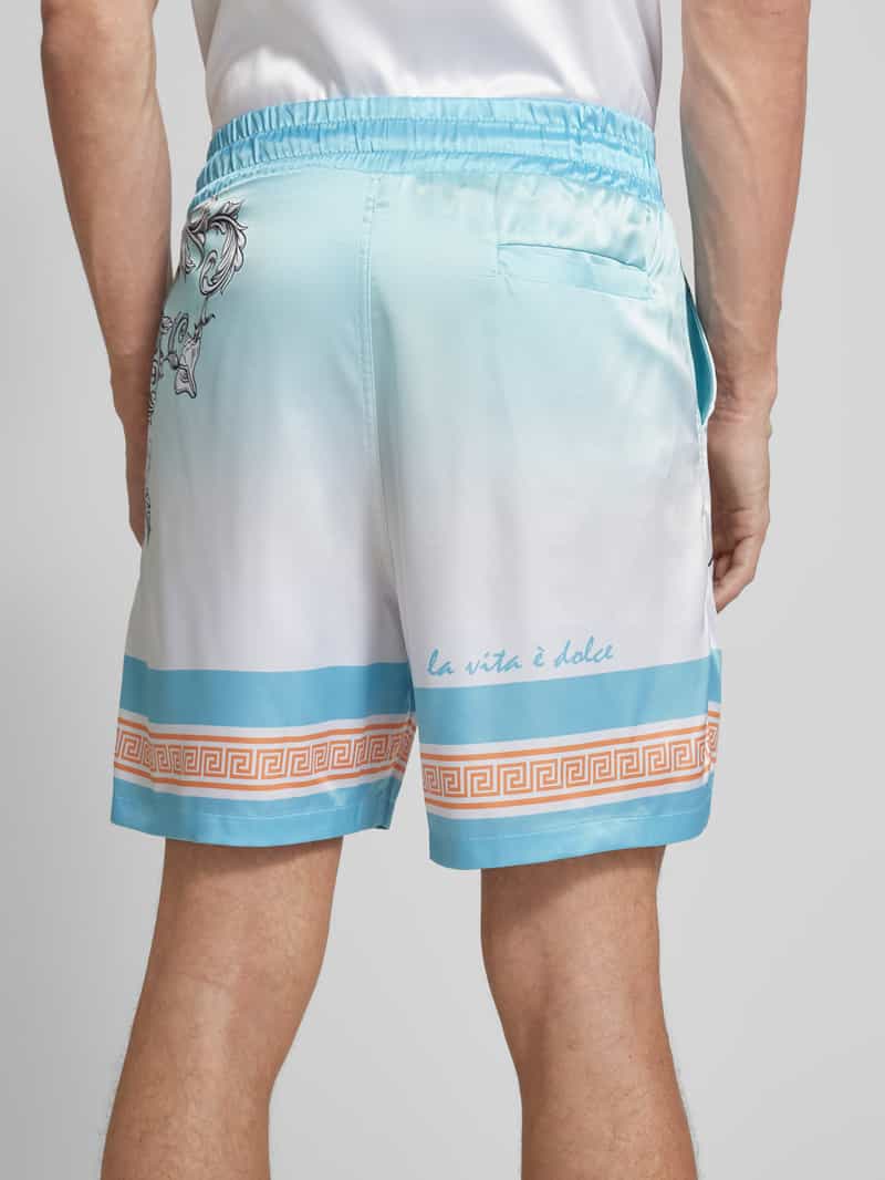 carlo colucci Regular fit sweatshorts met all-over motief