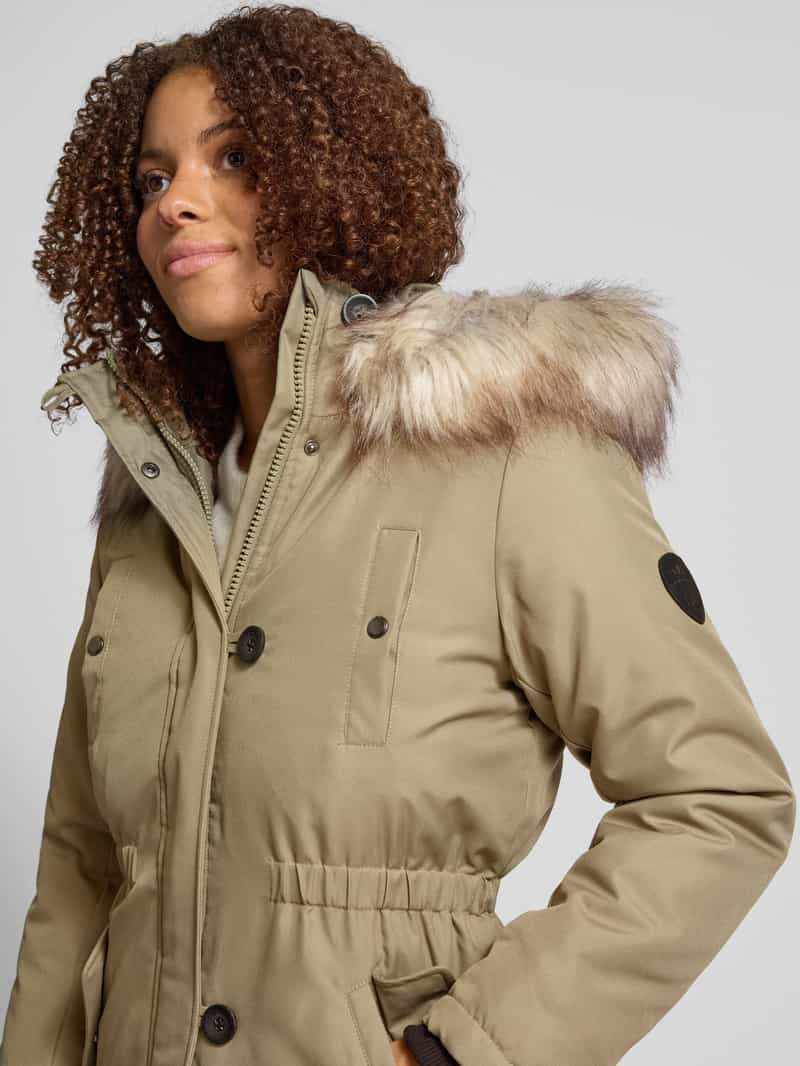 Only Getailleerde parka met imitatiebont model 'IRIS'