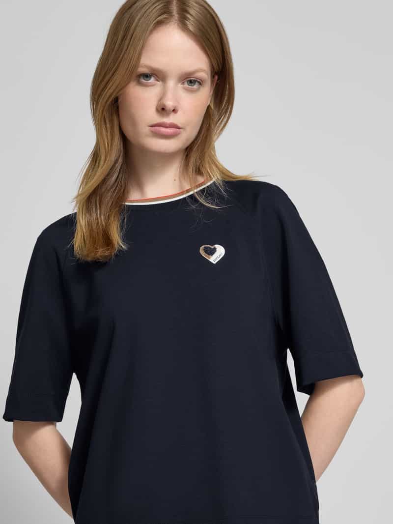 Marc Cain Relaxed fit T-shirt van viscose met labelpatch