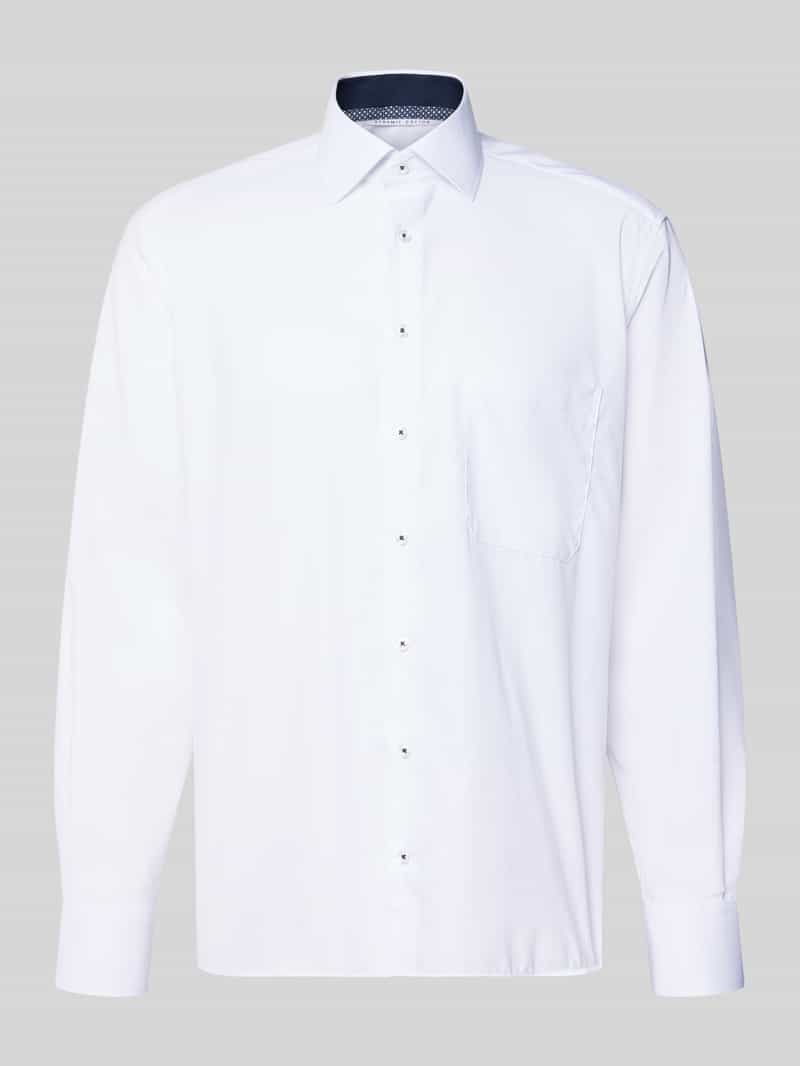 Eterna Comfort fit zakelijk overhemd van katoen met kentkraag