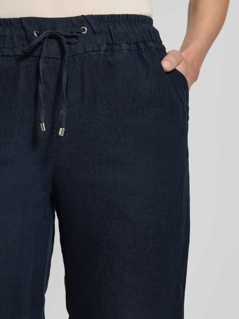TONI Wide leg linnen broek met verkort model 'PIA'