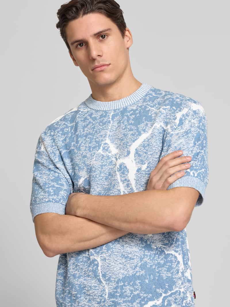 Boss Orange T-shirt met opstaande kraag model 'Krocato'