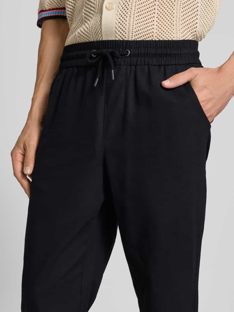 Blend Regular fit linnen broek met tunnelkoord model 'BAY'