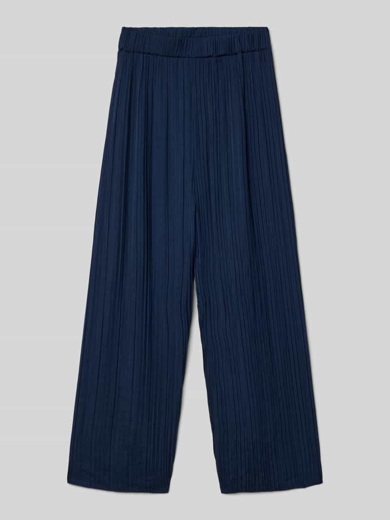 Regular Fit wijde broek in plissélook