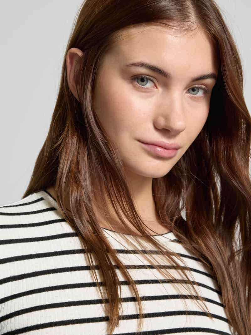 Pieces Slim fit shirt met lange mouwen van biologische katoenmix model 'RUKA'