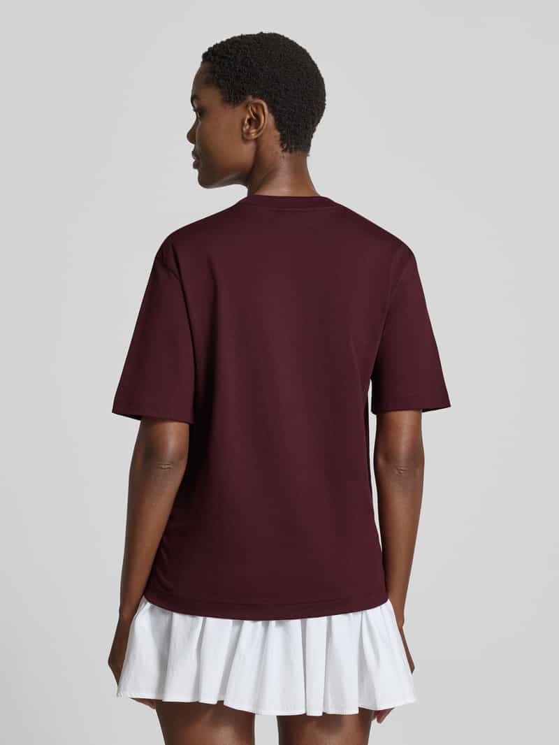 Lacoste relaxed fit T-shirt van puur katoen donkerrood, foto 3
