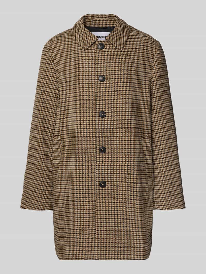 REVIEW Relaxed fit lange jas met platte kraag