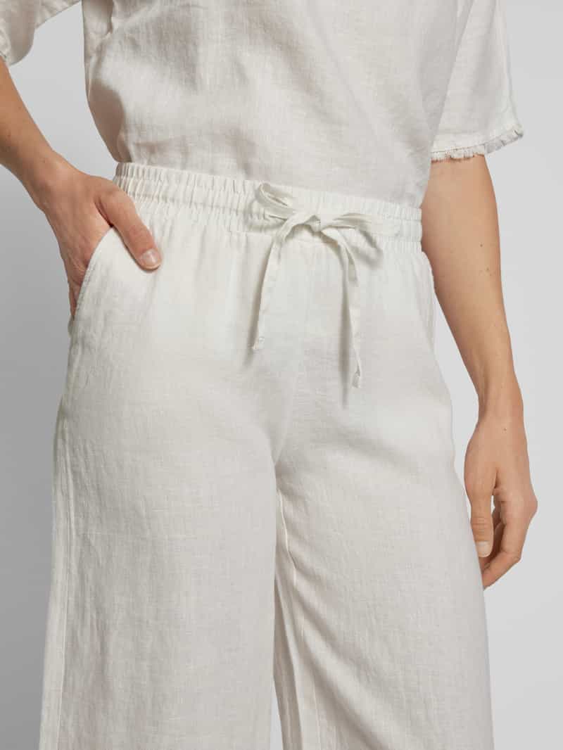 Christian Berg Woman Flared linnen broek met franjes model 'Caroline'
