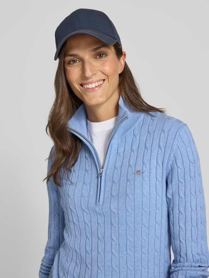 Gant Schipperstrui met logostitching en kabelpatroon