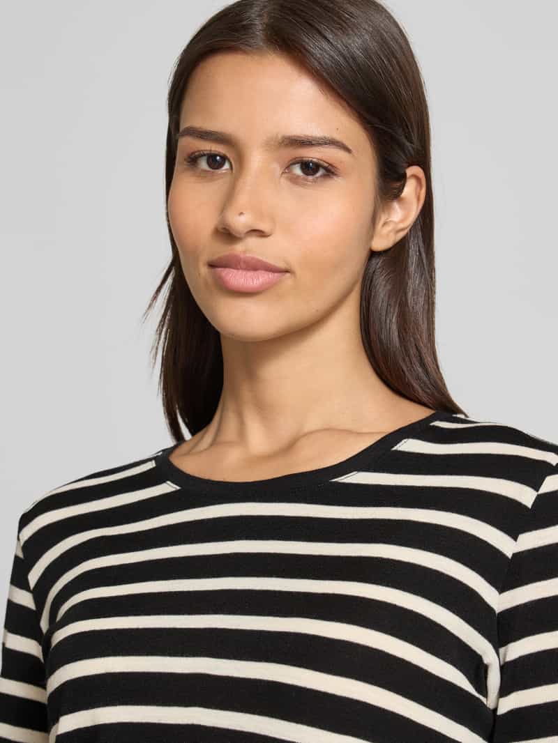 LANIUS Shirt met lange mouwen van scheerwol met ronde hals