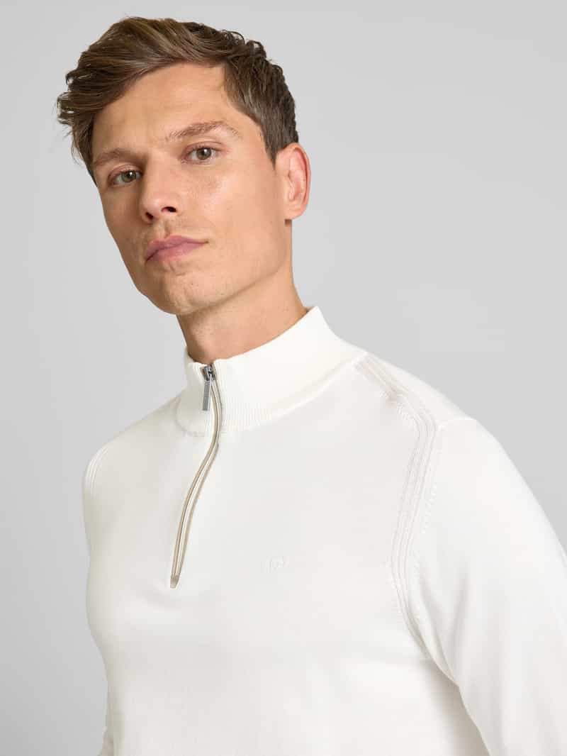 Bugatti Gebreide pullover met logostitching
