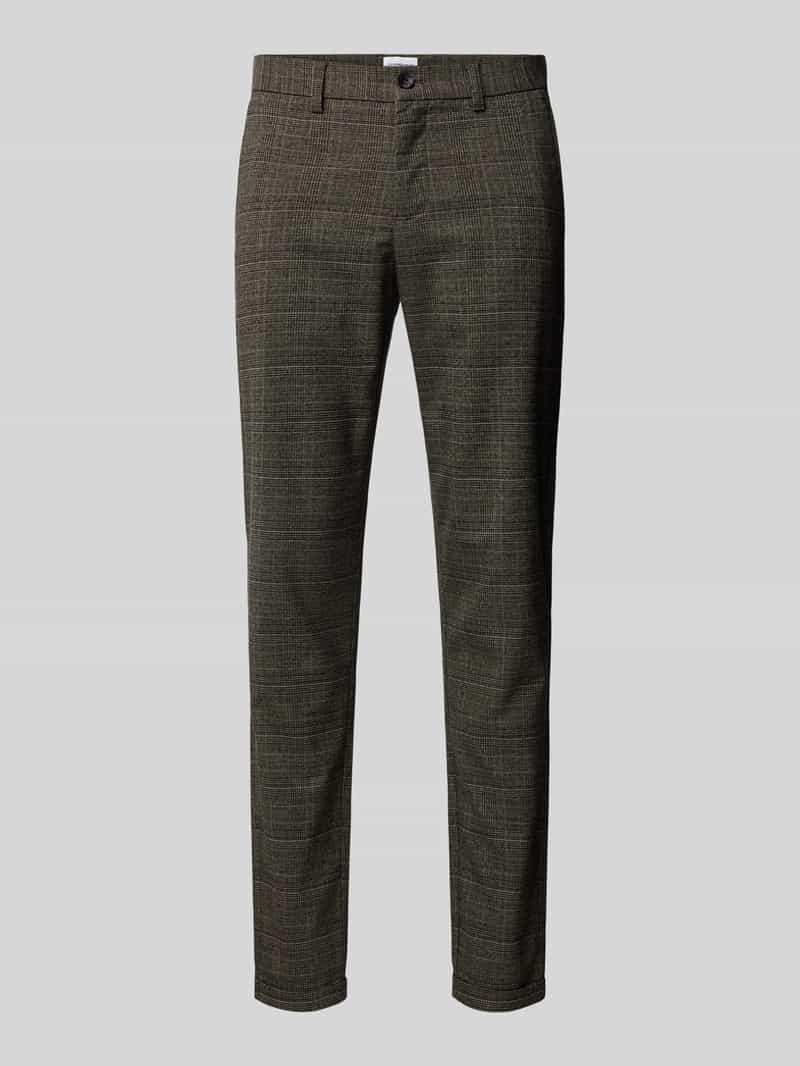 LINDBERGH Chino met een modern ruitpatroon