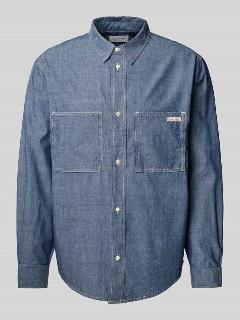Calvin Klein Jeans Regular fit vrijetijdsoverhemd met labeldetail model 'EASY CHAMBRAY'