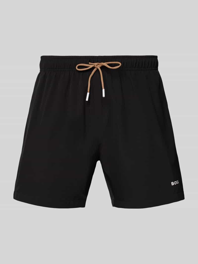 Boss Relaxed fit zwembroek met labelprint model 'Tio'