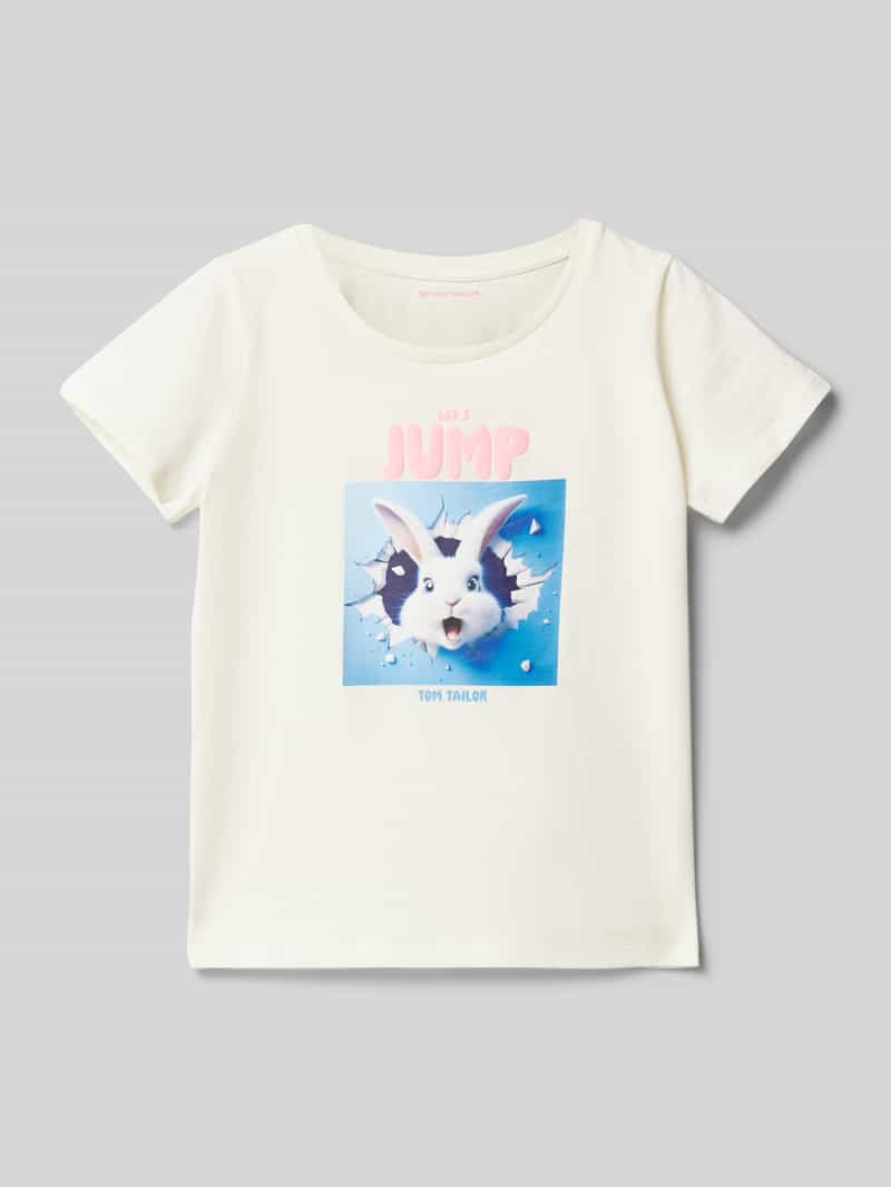Tom Tailor Regular fit T-shirt van puur katoen met motiefprint