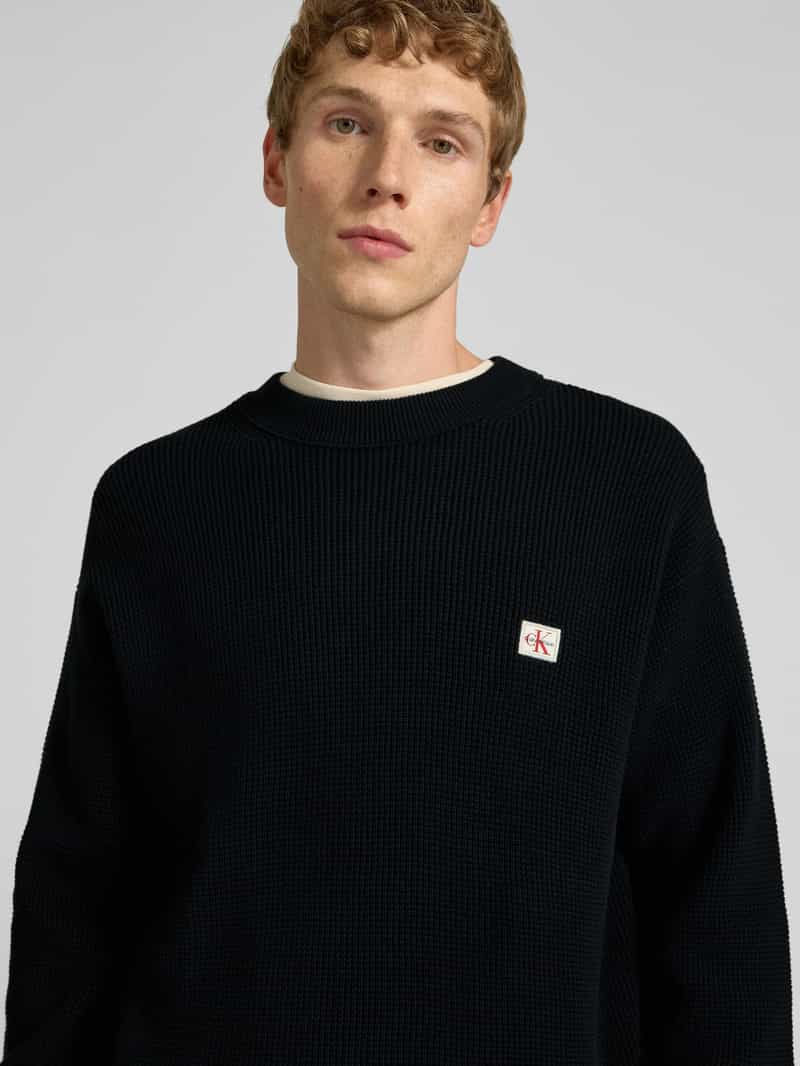 Calvin Klein Jeans Gebreide pullover met labelpatch