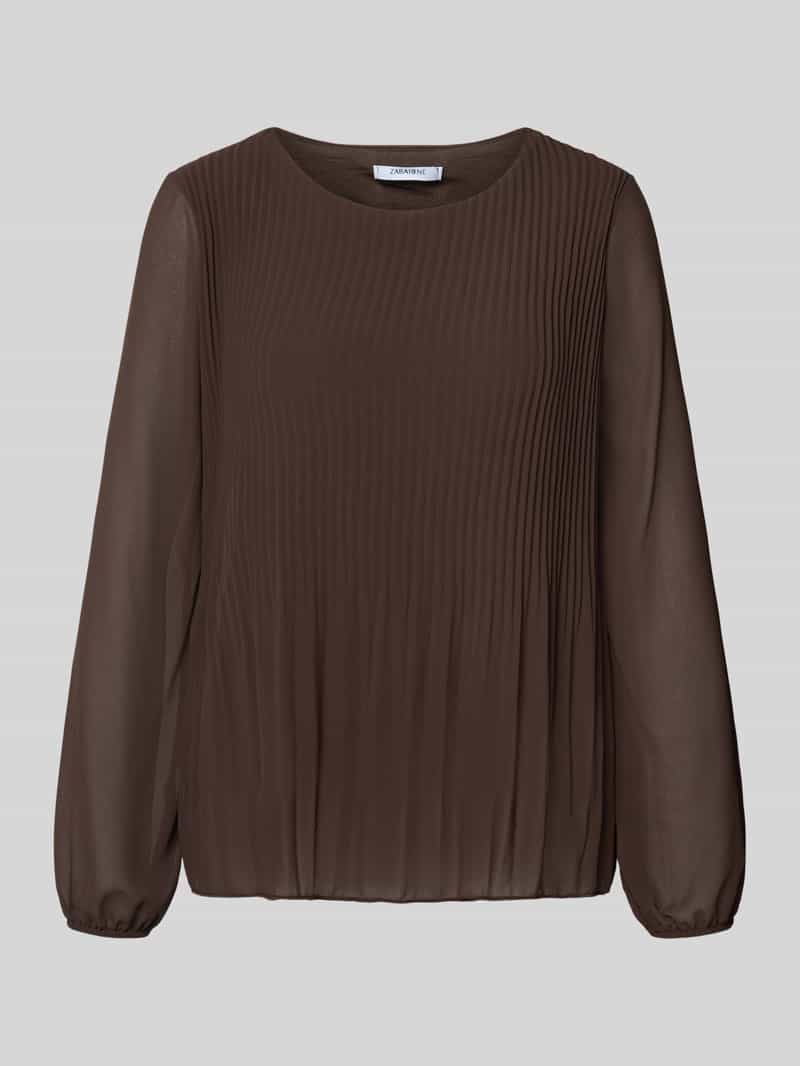 ZABAIONE Blouse met lange mouwen met plissévouwen en ronde hals