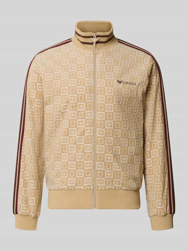 Regular fit sweatjack met labelstitching