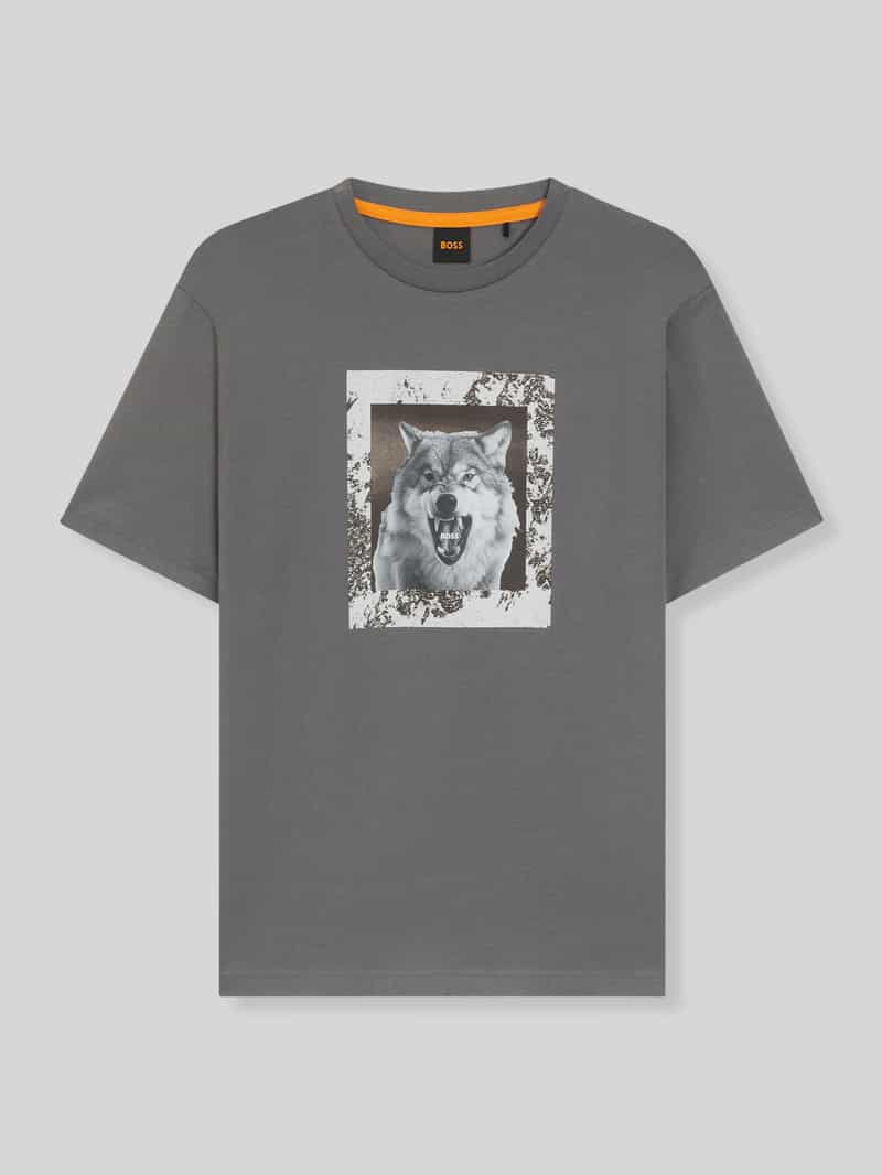 Boss Orange Regular fit T-shirt van katoenjersey model 'LUPO'