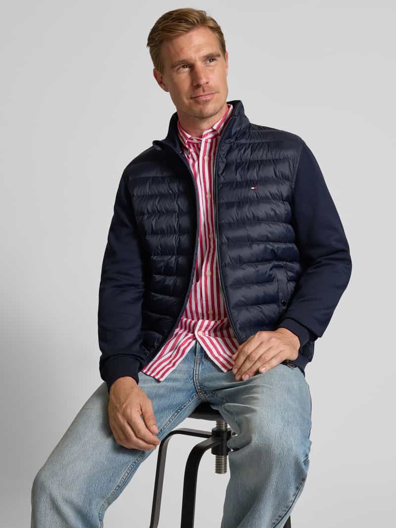 Tommy Hilfiger Regular fit gewatteerd sweatjack met stoffen mouwen