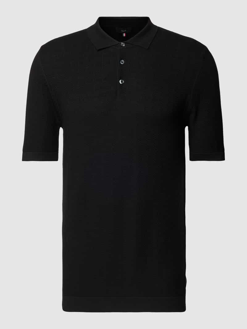 CINQUE Slim fit poloshirt met structuurmotief, model 'Flavio'