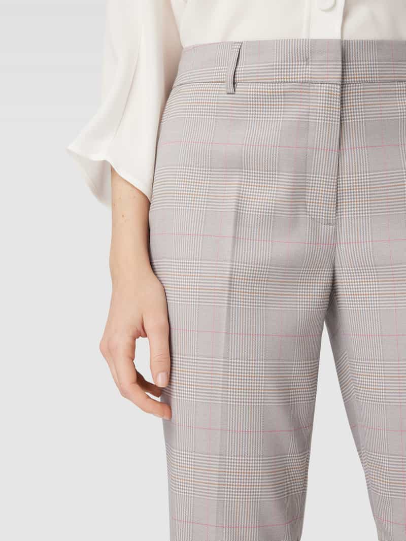 Christian Berg Woman Selection Broek met verkorte pasvorm en glencheck-motief