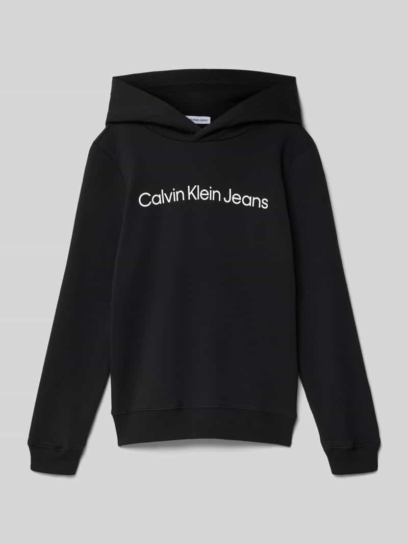 Calvin Klein Jeans Hoodie met labelprint, model 'SWIRL'