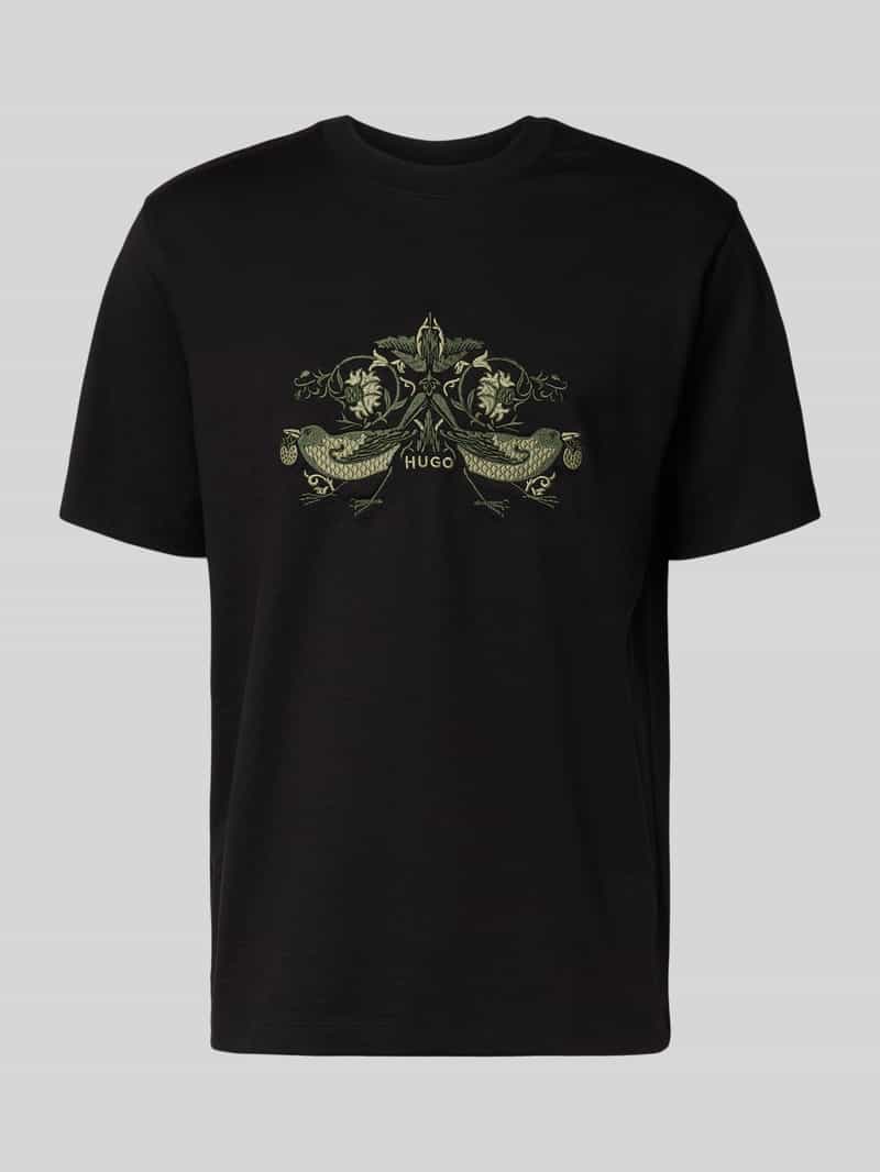 HUGO Comfort fit T-shirt van puur katoen