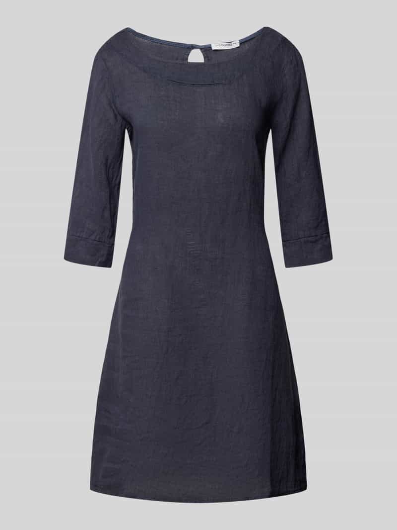 ZABAIONE Knielange linnen jurk met boothals model 'Le44tizia'