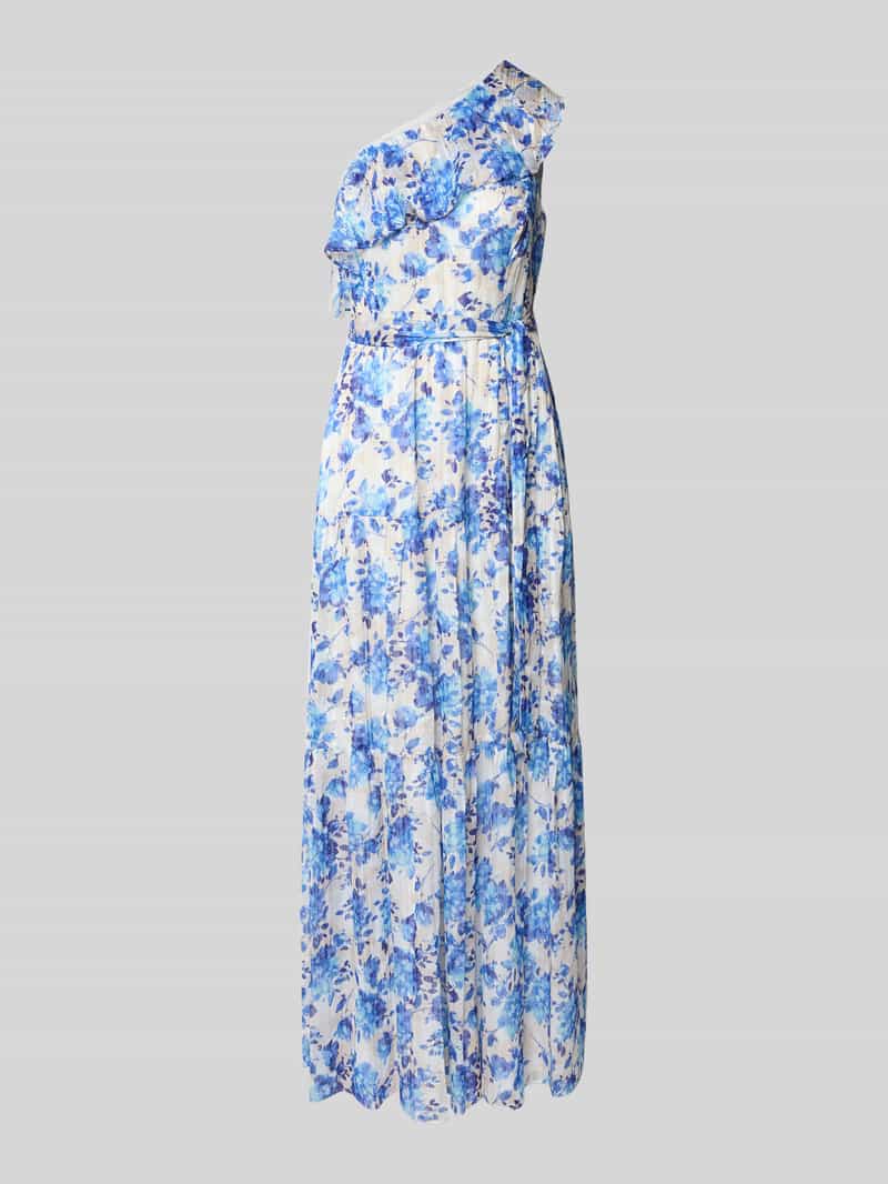 Adrianna Papell Avondjurk in one shoulder-look met strikceintuur